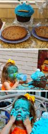bathe in the blood of your enemies, cookie monster, little girl, frosting, wtf