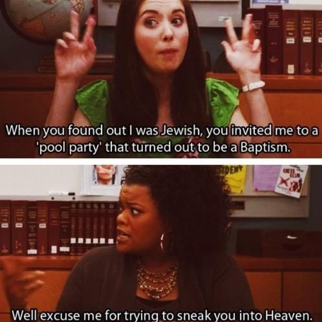 jewish, baptism, pool party, sneak you into heaven