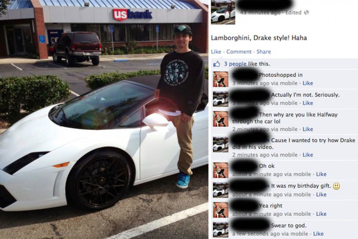 lamborghini, photoshop, facebook