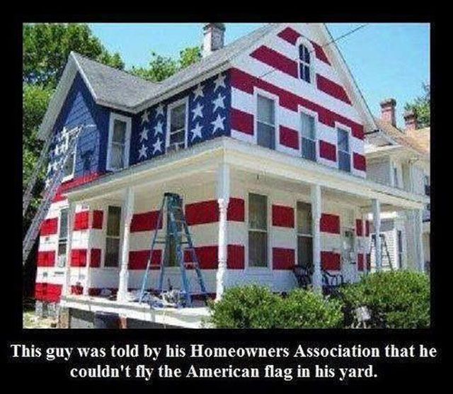 story, troll, american flag, homeowners association