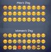 men's day versus women's day, smiley faces, emotions