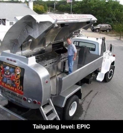 tailgating level, epic, bbq, wtf, truck