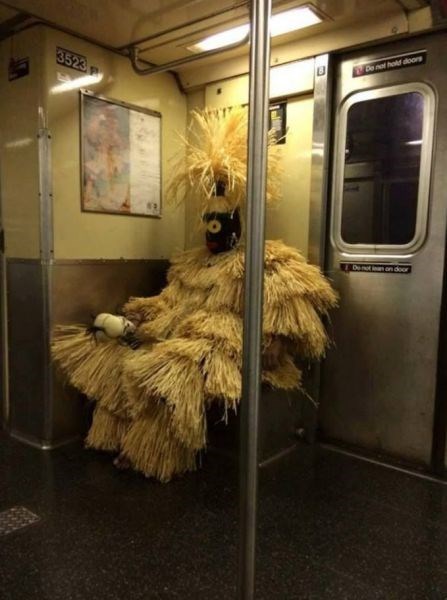 subway, metro, hay man, wtf, costume