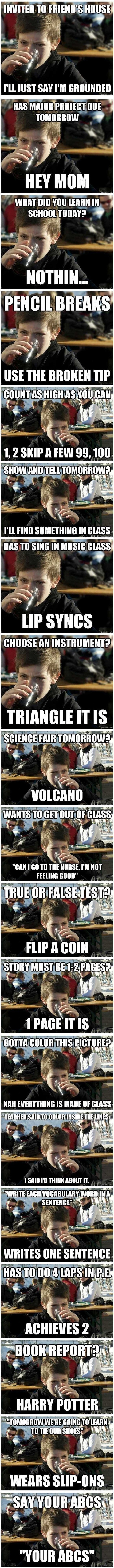 compilation of lazy elementary school kid memes