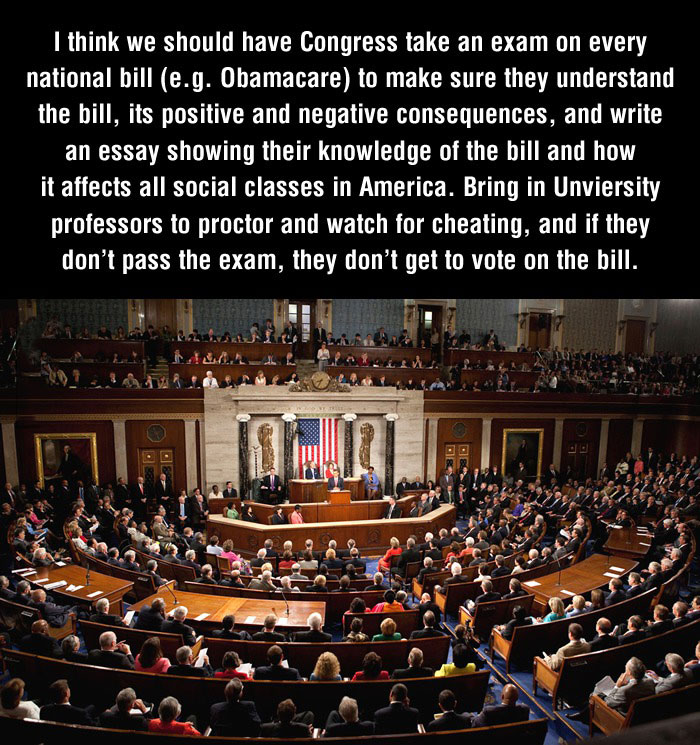 congress, law, vote, take an exam