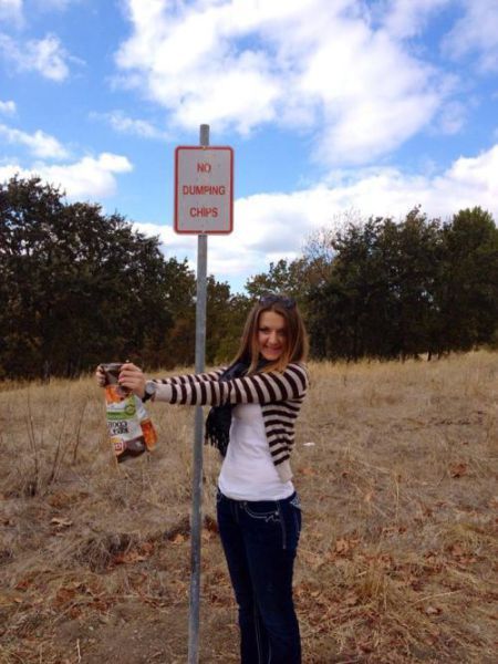 sign, no dumping chips, rebel, lol