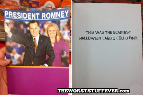 scariest halloween card i could find, president romney