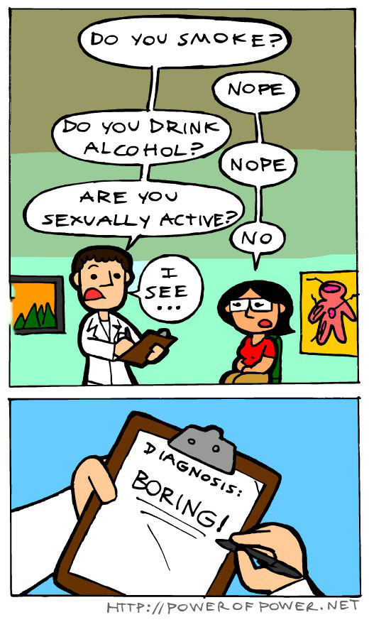 comic, doctor, boring