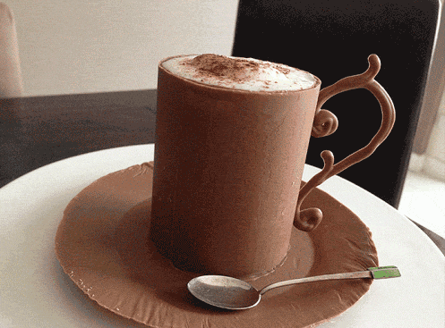 cup of coffee, desert, chocolate, win, gif