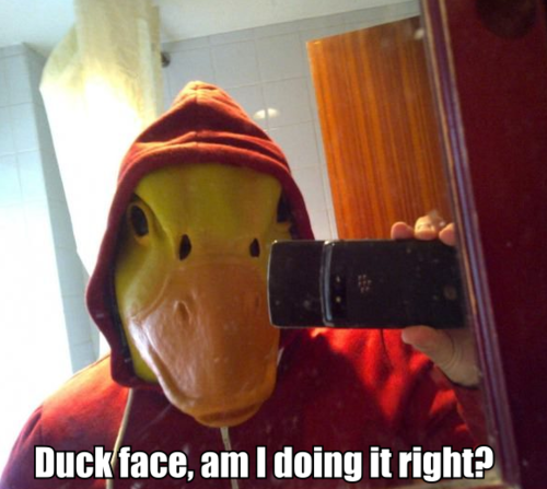 selfie, duck face, meme