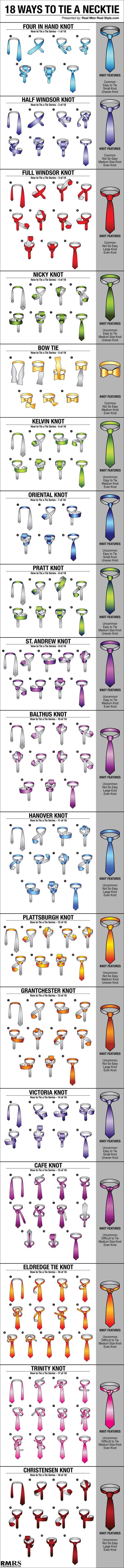 18 ways to wear a necktie, tie