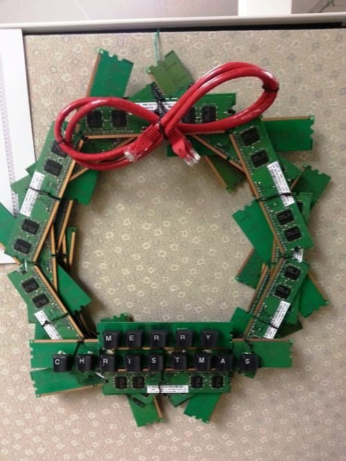 geek reef, ram, power cable, christmas decorations