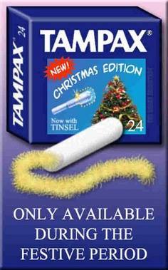tampax christmas edition, lol, product, wtf