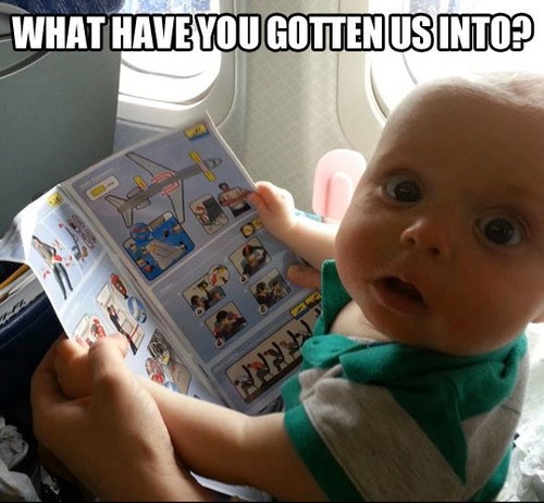 baby, airplane safety guide, meme