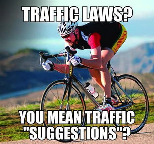 bicycle, traffic laws, meme, suggestions, scumbag cyclers
