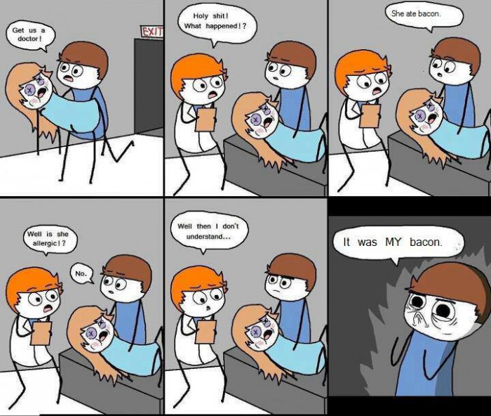 comic, she ate bacon, my bacon, joke