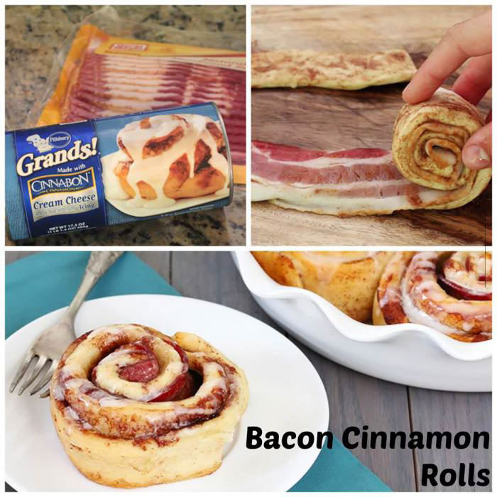 bacon cream cheese cinnamon rolls, food, win, product