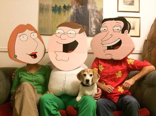 family guy, costume cardboard cut out heads
