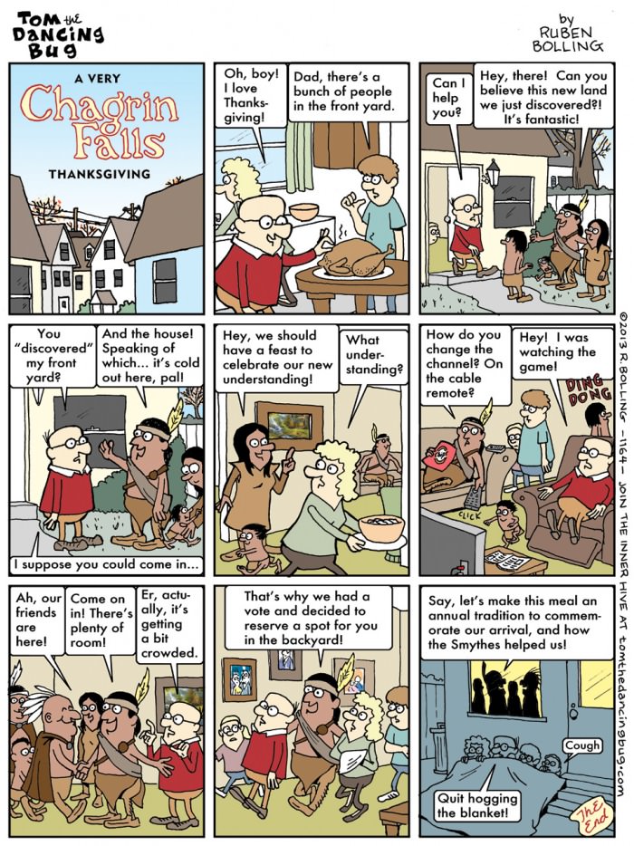 comic, the real story, thanksgiving, indians, reservations, annual feast to commemorate the new land