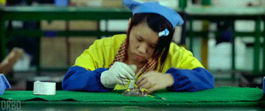 asian worker, perfectly looped gif