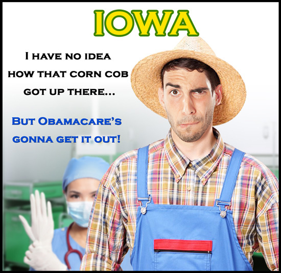 states, pro healthcare ads, stereotypes, lol, parody, bill maher, iowa