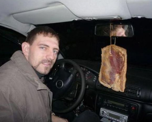 car freshener, meat, wtf