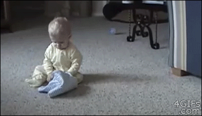 baby, dogs, clothes line, gif