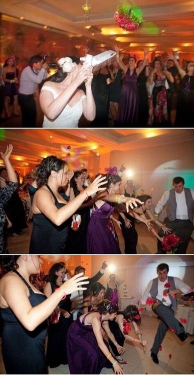 bouquet, throwing, troll, kick, sequence, marriage