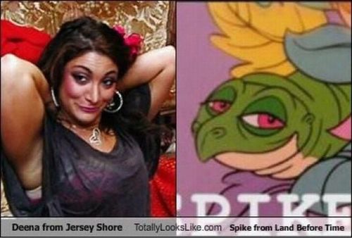 totallylookslike, deema from jersey shore, spike from land before time