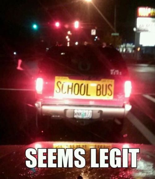 truck, school bus, seems legit, sketchy