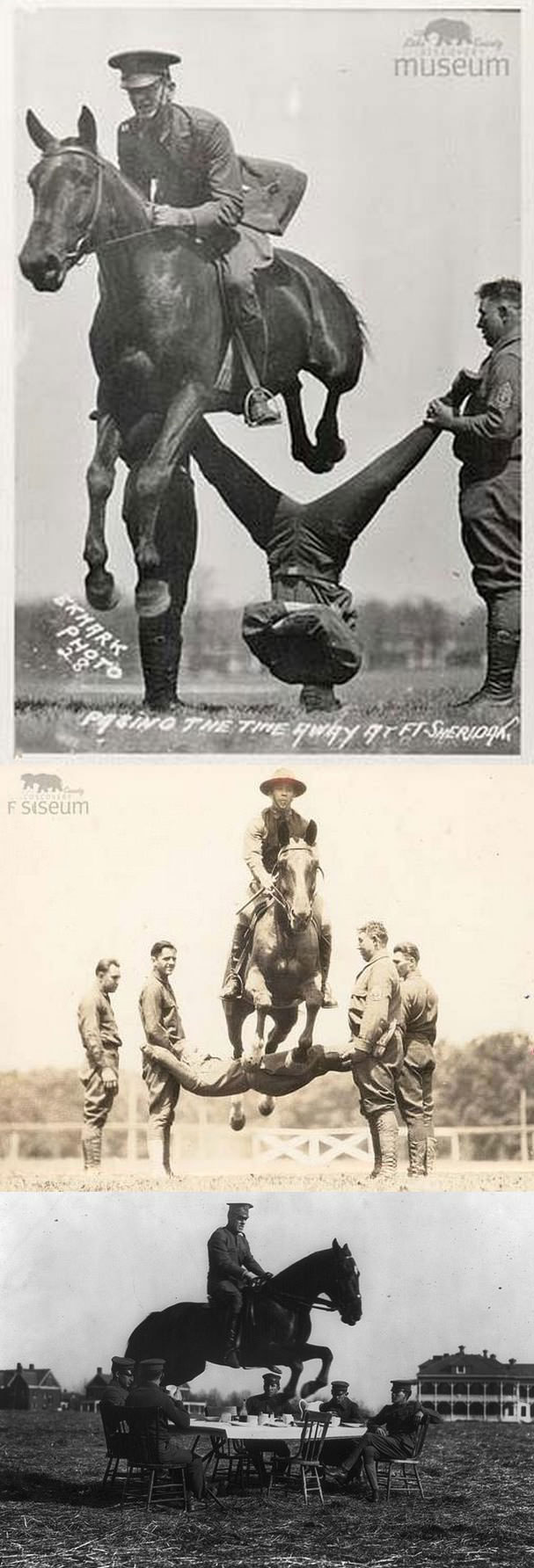 what the calvary used to do for fun, stunt, old photos