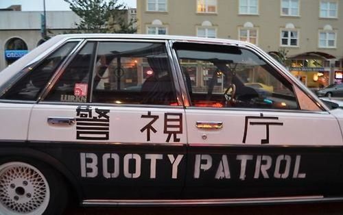 booty patrol, car, lol