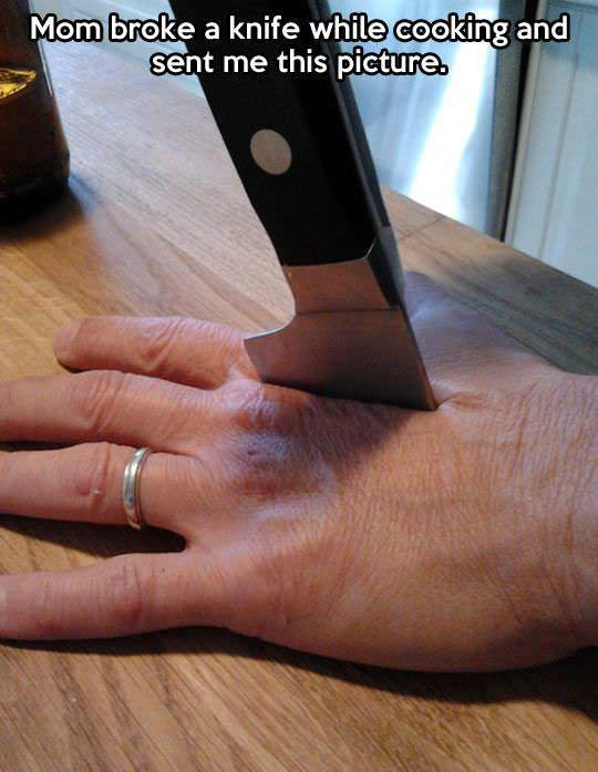 story, mom broke a knife, scary photo