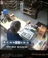 gif, robbery fail, lol, thief caught on camera