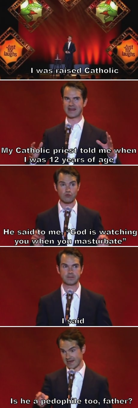 stand up comedy, joke, priest, god watches you masterbate