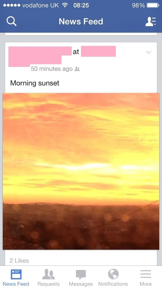 facebook, fail, morning sunset