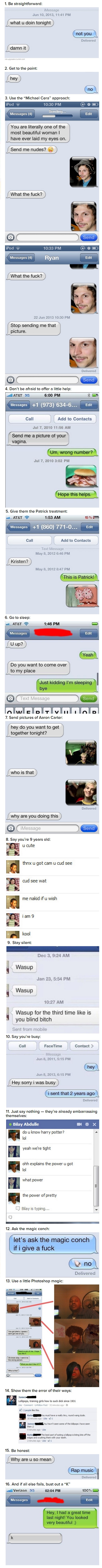 16 ways to avoid a huge creep, iphone, blunt, straight forward, lol