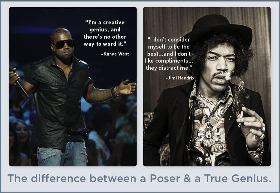 difference between a poser and a genius, kanye west, jimi hendrix