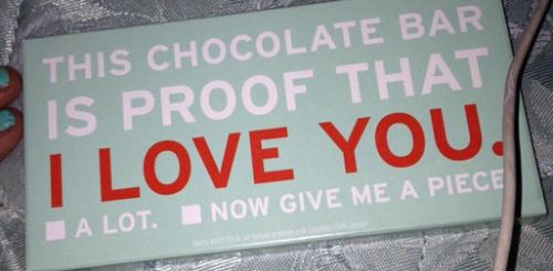 i love you, chocolate bar