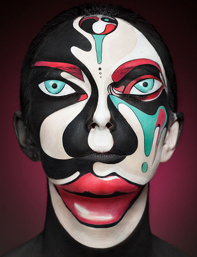 using only makeup, russian artists turn models’ faces into incredible optical illusions