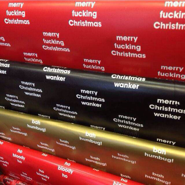christmas wrapping paper, merry fucking christmas