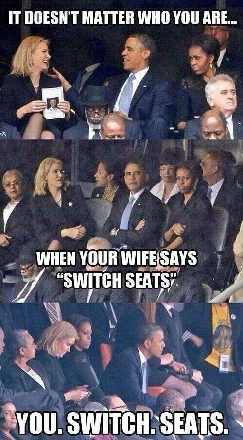 obama, when your wife says switch seats, meme