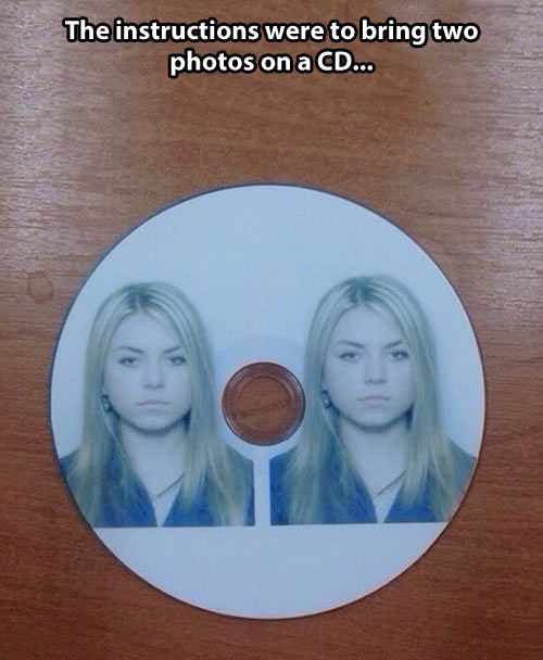 blonde, literal, two photos on a cd