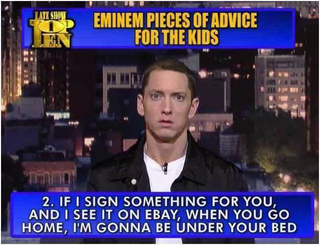 eminem pieces of advice for the kids, tv