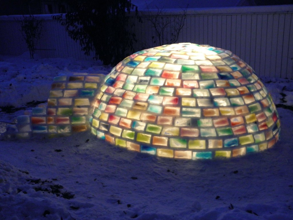 multicolored igloo, cool, winter