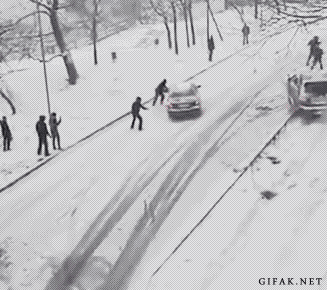 gif, car accident, slide, life, snow, ice