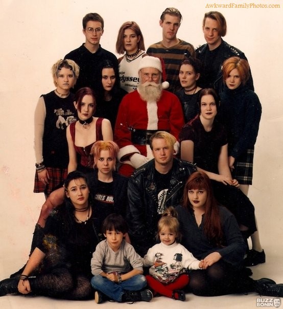 awkward family photos, santa claus and the goths