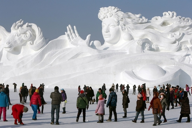 china's winter wonderland is filled with incredible ice sculptures