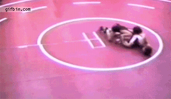 two kids wrestling, butt to face slap, gif, lol